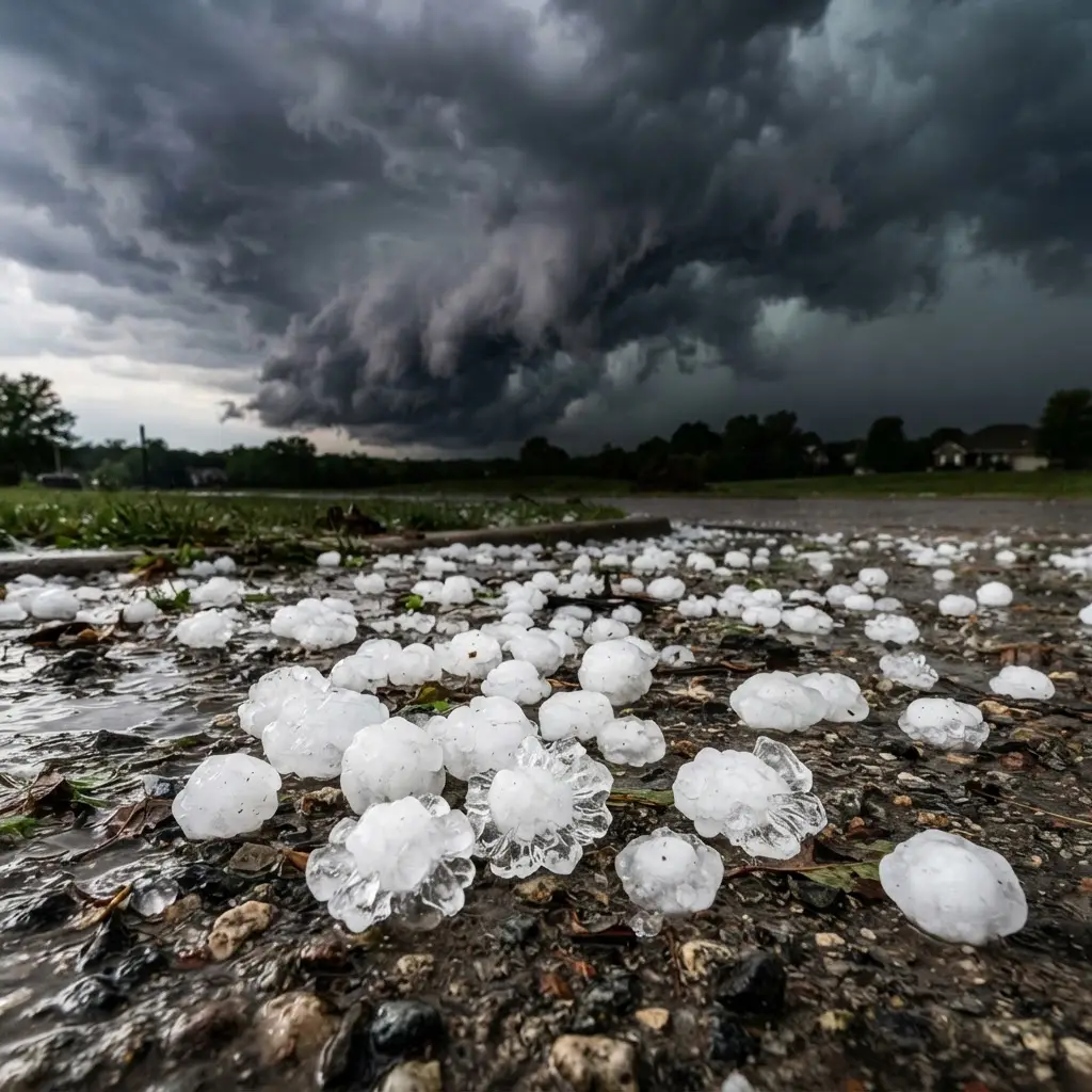 Granizo gigante causa estragos no RS